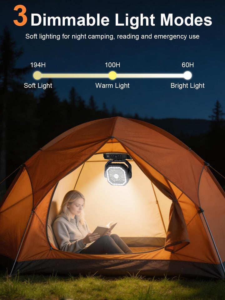 Wiederaufladbarer Camping Ventilator mit Auto-Schwenk &amp; Fernbedienung | 30000mAh Akku betriebener Ze