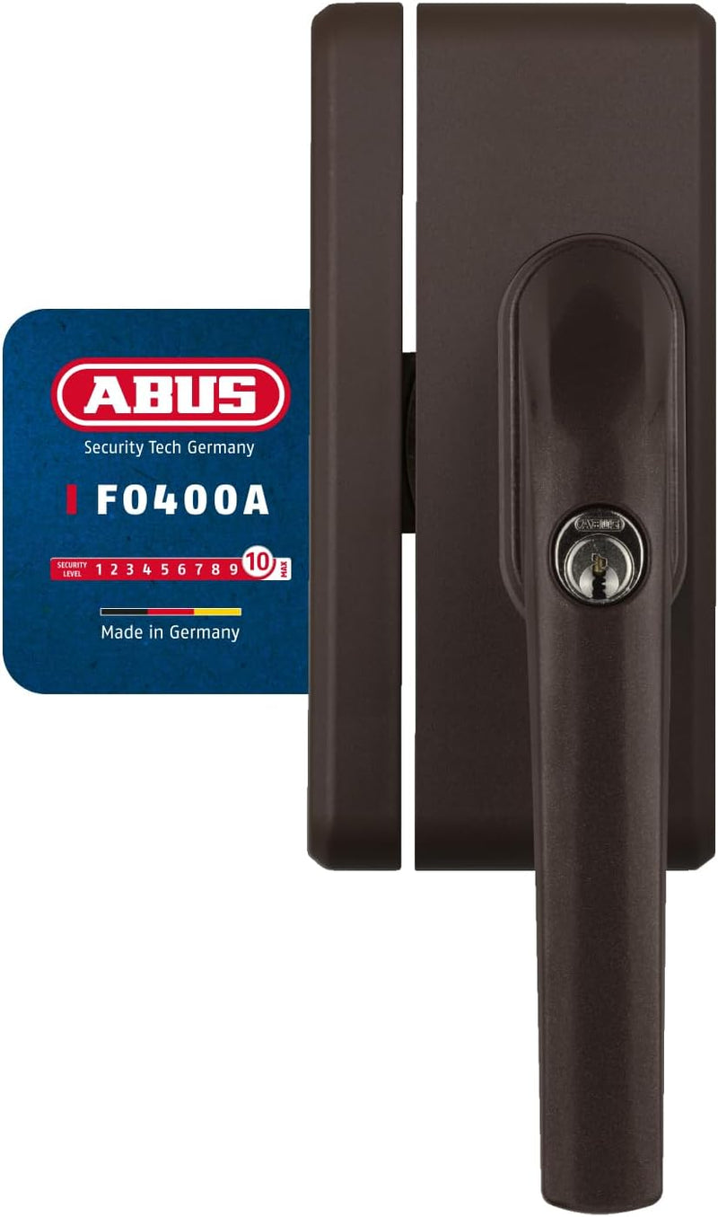 ABUS Fenstergriff-Schloss FO400A AL0145 - Fenstergriffsicherung mit Zusatzschloss und Alarmfunktion,