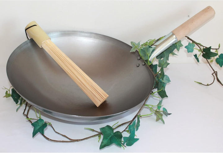 Wok ca. 40 cm Durchmesser mit rundem Boden für Gas, Gastronomie, Wokpfanne