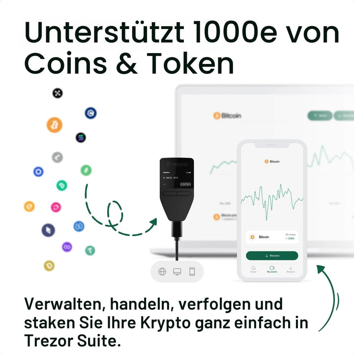 Trezor Safe 3 - Passphrase und Krypto Hardware Wallet mit Secure Element-Schutz – Kaufen,Speichern,V