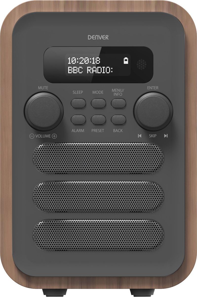 Denver DAB-48 DAB+ Radio mit FM Tuner und Bluetooth, Grau