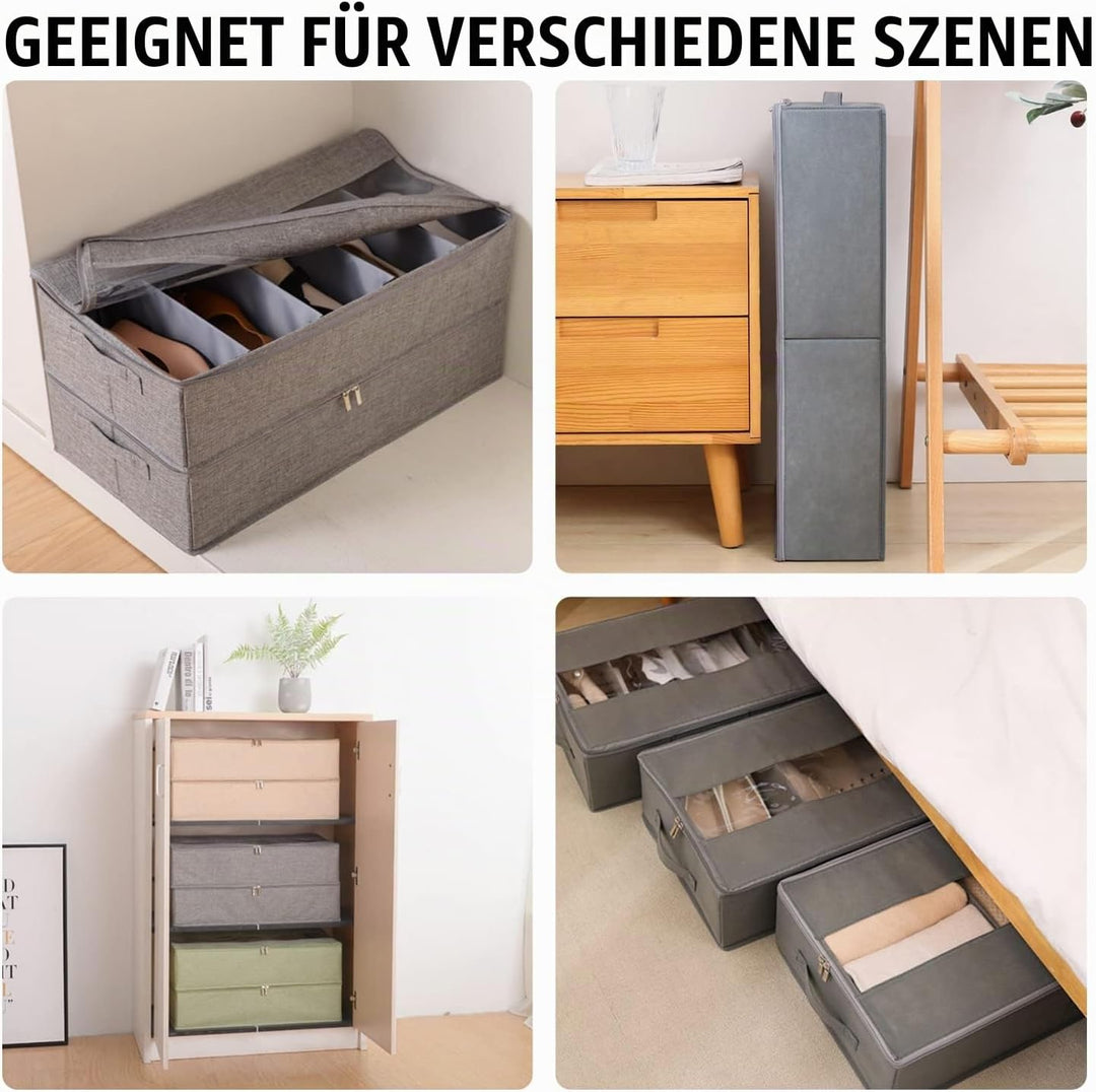 Schuhaufbewahrung Unter Dem Bett 60*33*14cm, Schuh-Regal FüR Unter Das Bett, Faltbare Aufbewahrungsb