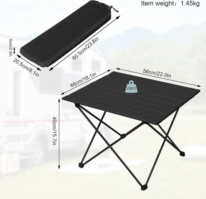 WOLTU Alu Campingtisch klappbar Falttisch Ultra Leichte tragbar mit Tragetasche, Klapptisch Kleiner