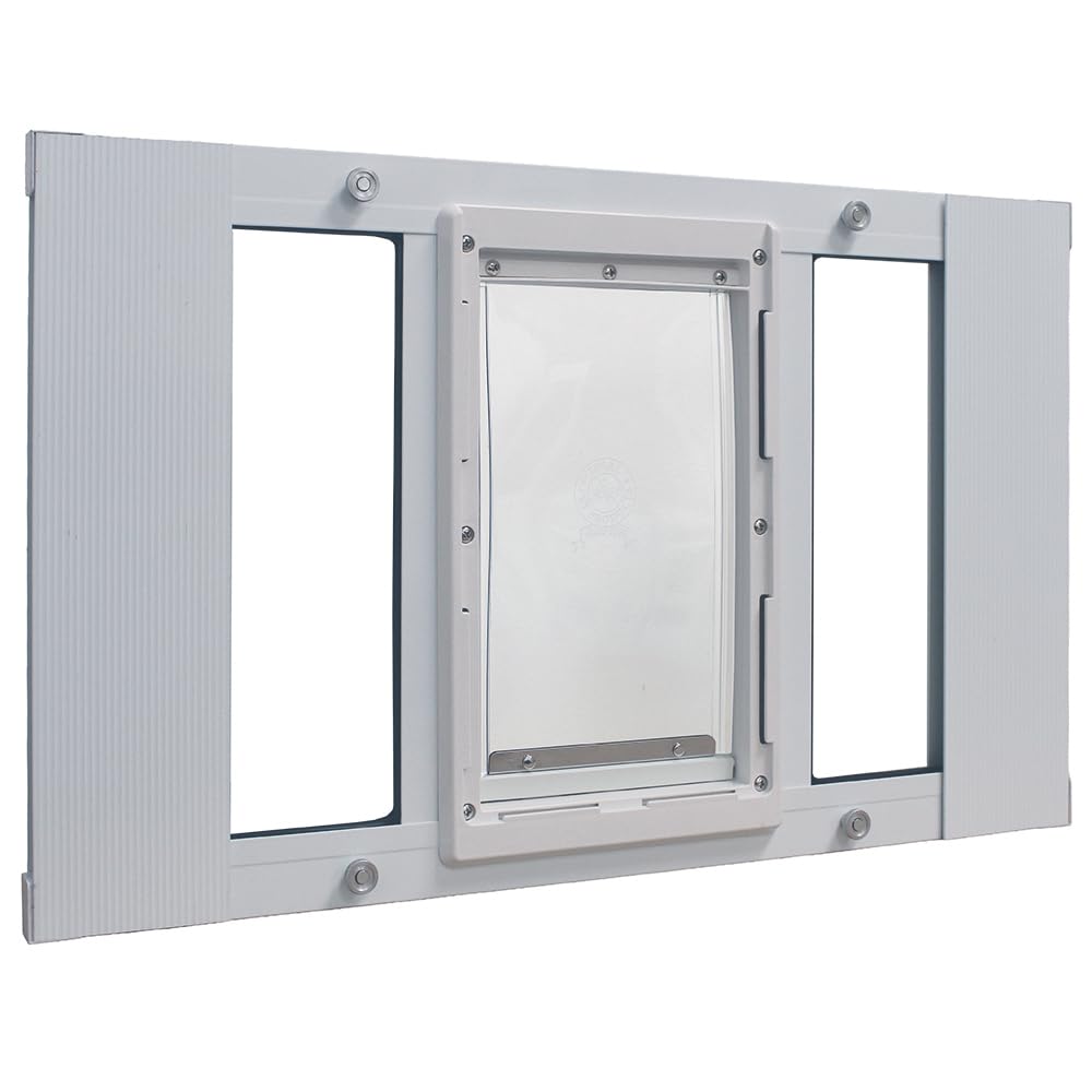 Ideal Pet Products Haustiertür, Aluminium, verstellbar, für Fensterbreite von 68,6 cm bis 81,3 cm, 1