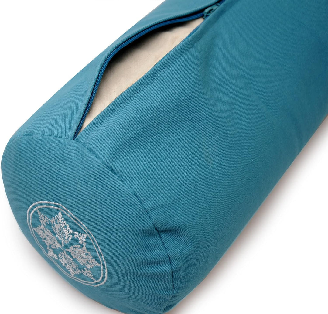 Yoga-Bolster rund - Vintage - Organic Cotton (62 x 21.5 x 21.5 cm) marine blau, marine blau