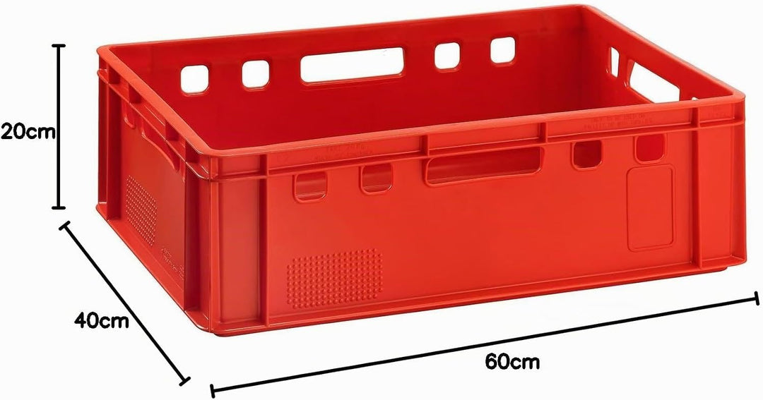 BURI 5x Fleischkiste E2 Metzgerkiste 60x40x20cm lebensmittelecht, robust, stapelbar - Universal Lage