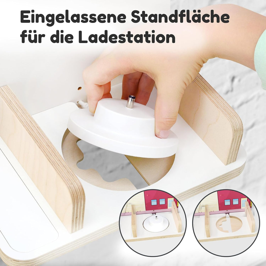 stadtecken Holzregal für Musikbox I Passend für die Toniebox und ca. 35 Tonies I Perfekte Aufbewahru