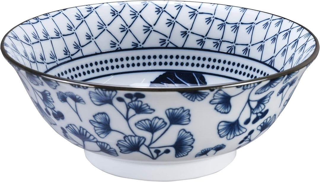 TOKYO design studio Flora Japonica 2-er Schalen-Set blau-weiss, Ø 20,3 cm, 8 cm hoch, ca. 1000 ml, a