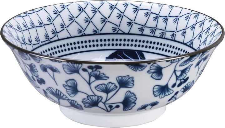 TOKYO design studio Flora Japonica 2-er Schalen-Set blau-weiss, Ø 20,3 cm, 8 cm hoch, ca. 1000 ml, a