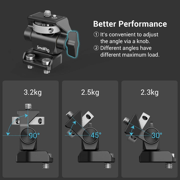 SMALLRIG Kamera Monitor Mount, Swivel 360° and Tilt 180°, Verstellbare Halterung mit 1/4"-20 Schraub