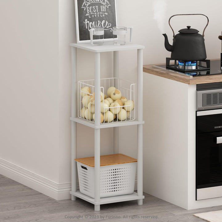 Furinno Turn-N-Tube Haydn Beistelltisch, Weiss/Weiss, 2er-Set Weiss/Weiss 2er set, Weiss/Weiss 2er s