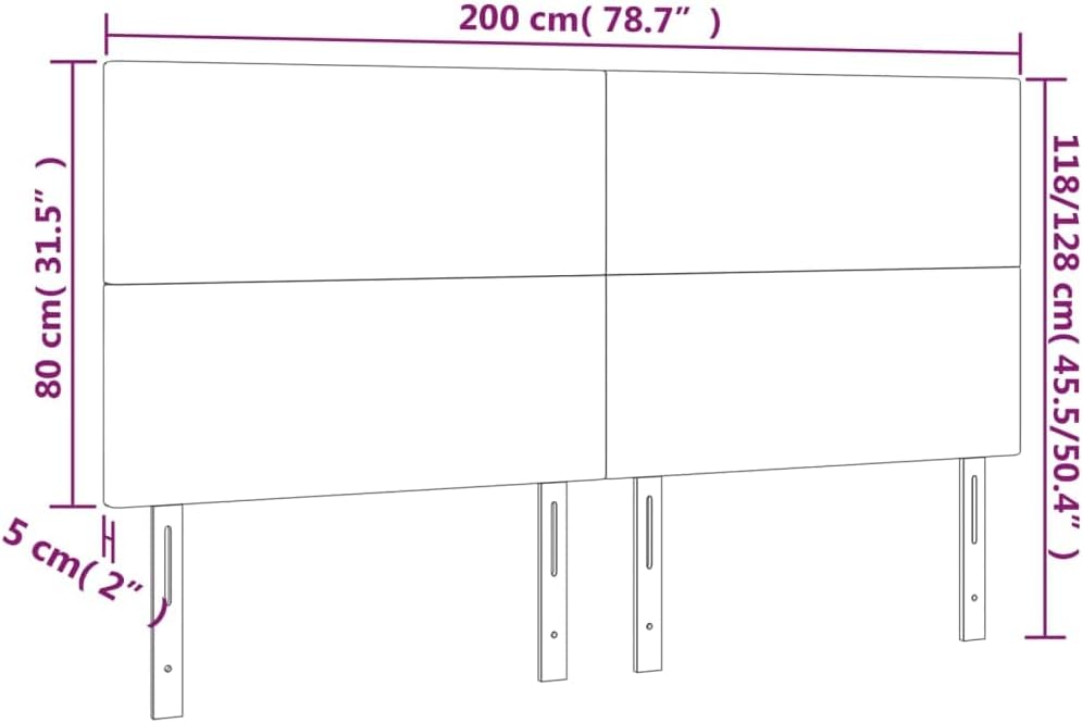 vidaXL 4X Kopfteil Polsterkopfteil Bettkopfteil Bett Betthaupt Bettrahmen Bettgestell Schlafzimmer B