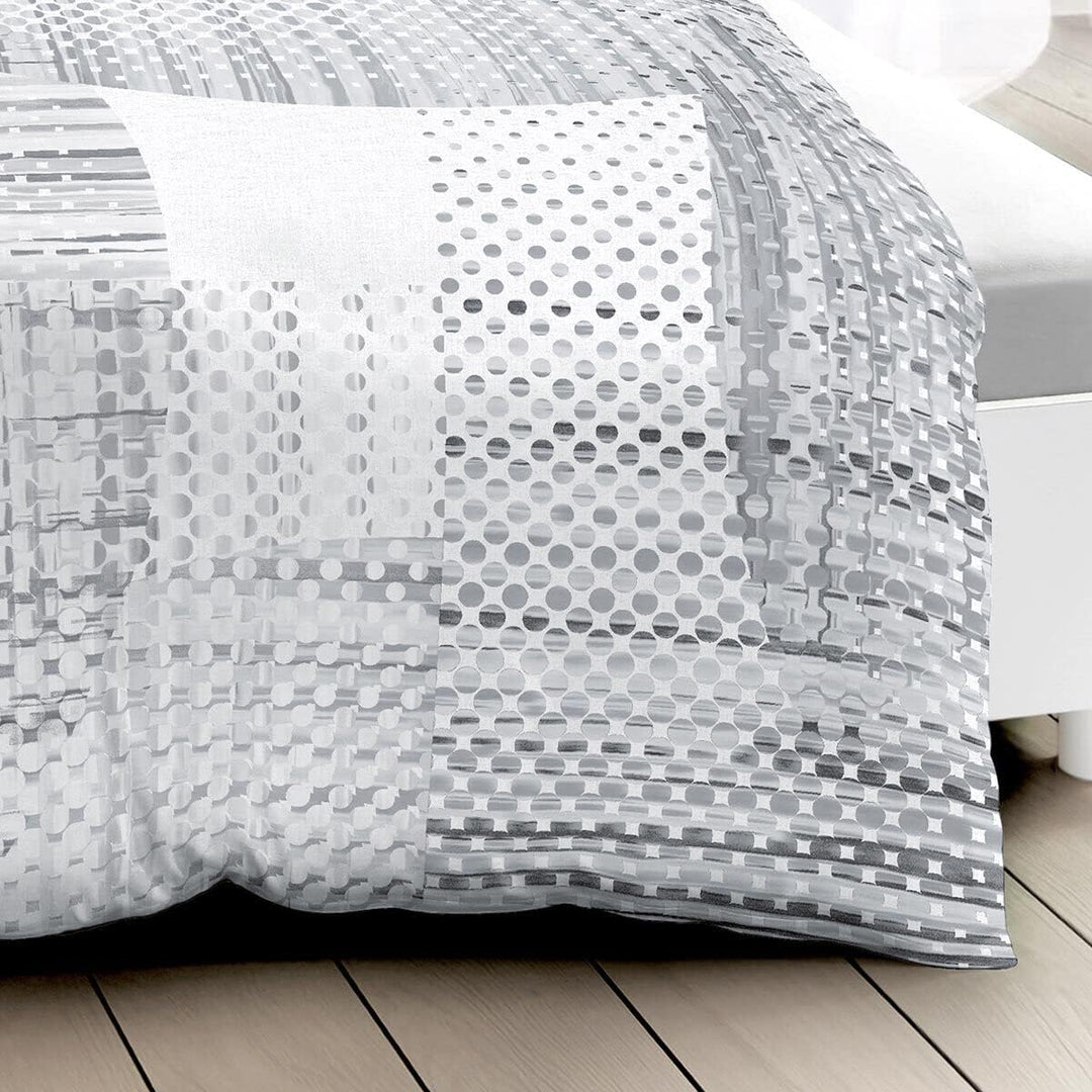 Kaeppel Mako-Satin Bettwäsche Supreme Silber, 1 Bettbezug 155 x 220 cm + 1 Kissenbezug 80 x 80 cm Si