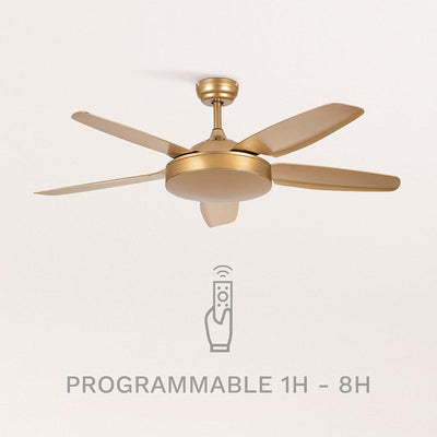 CREATE / WINDLIGHT FLAT/Deckenventilator Gold mit Fernbedienung / 40W, Leise, Ø132cm, 6 Geschwindigk