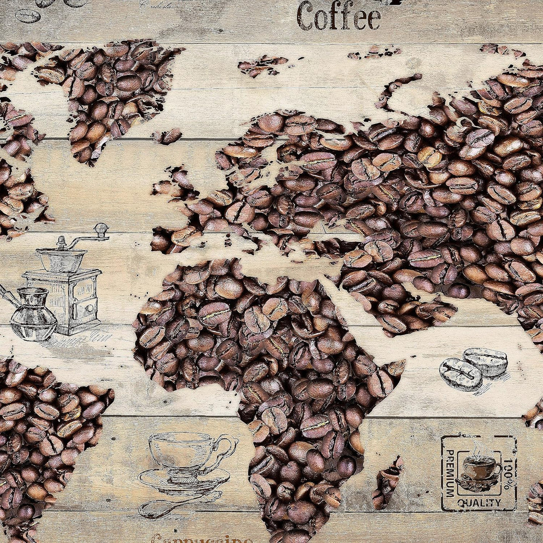 Runa Art Wandbilder Küche Kaffee 5 Teilig Bild auf Vlies Leinwand Deko Esszimmer Küchenbilder Weltka