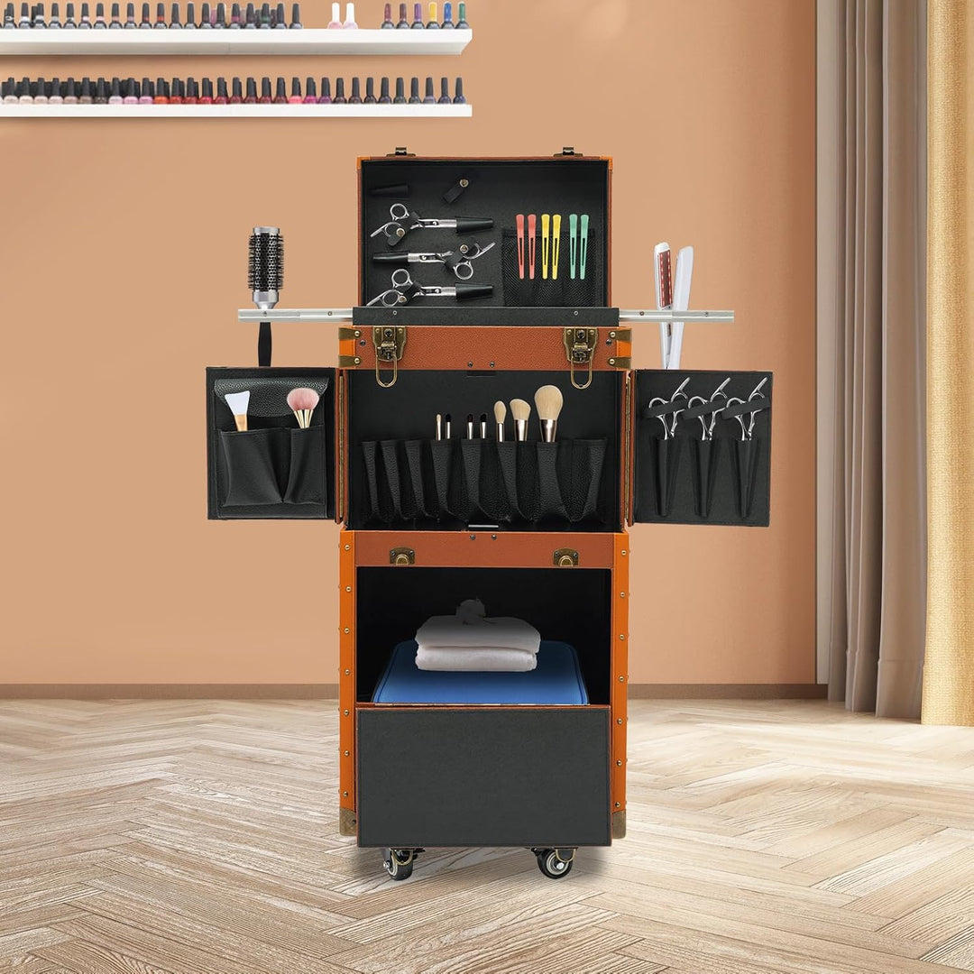 Kosmetikkoffer Gross, Kosmetikkoffer Trolley, Kosmetik Trolley Make up Koffer Schminkkoffer mit 360°