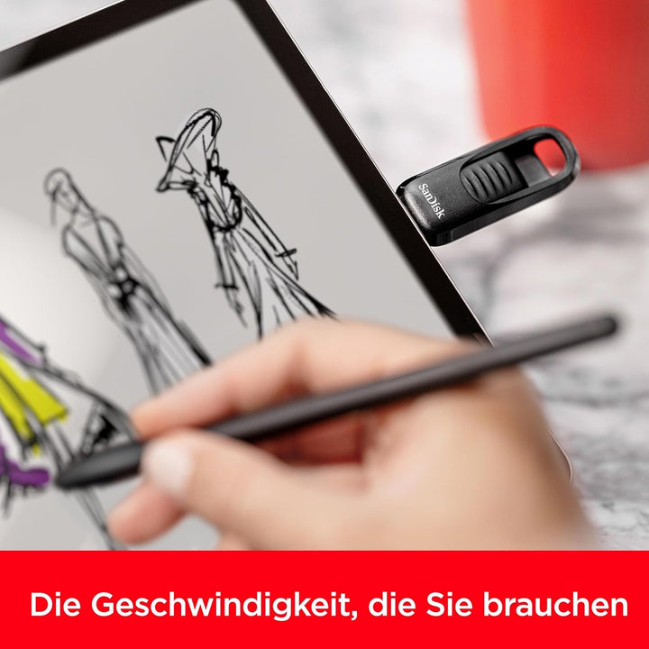 SANDISK Ultra Slider USB-Type-C-Laufwerk 512 GB (einziehbarer Anschluss, USB 3.2 Gen 1, bis zu 400 M