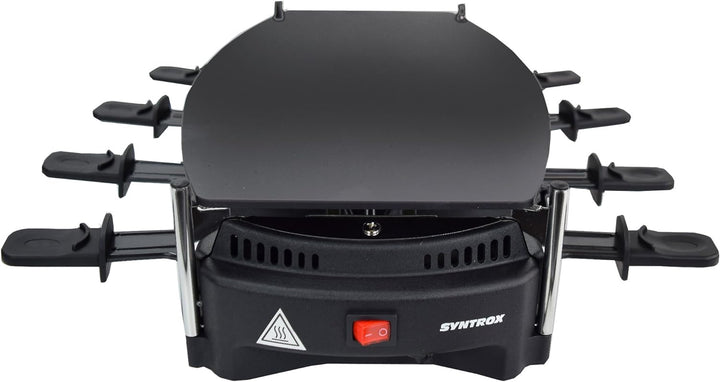 Syntrox Germany Raclette mit Glas-Keramik Grillplatte Design Glas für 8 Personen RAC-1000W-Wallis