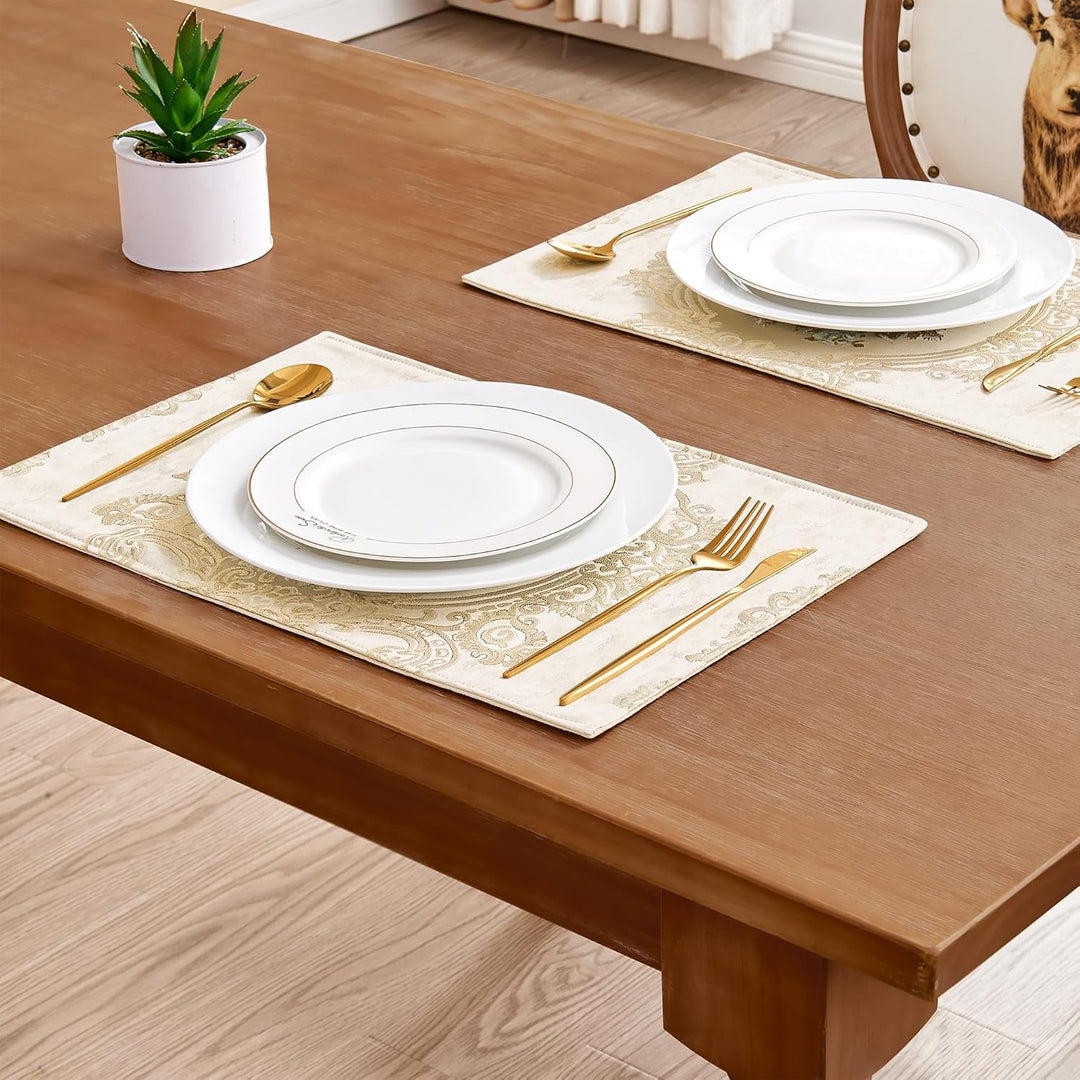 TOPLUXE Platzsets 4er Sets Florales Tischset Abwaschbar 30x45cm Platz-Matten für Esstisch Urlaub Par