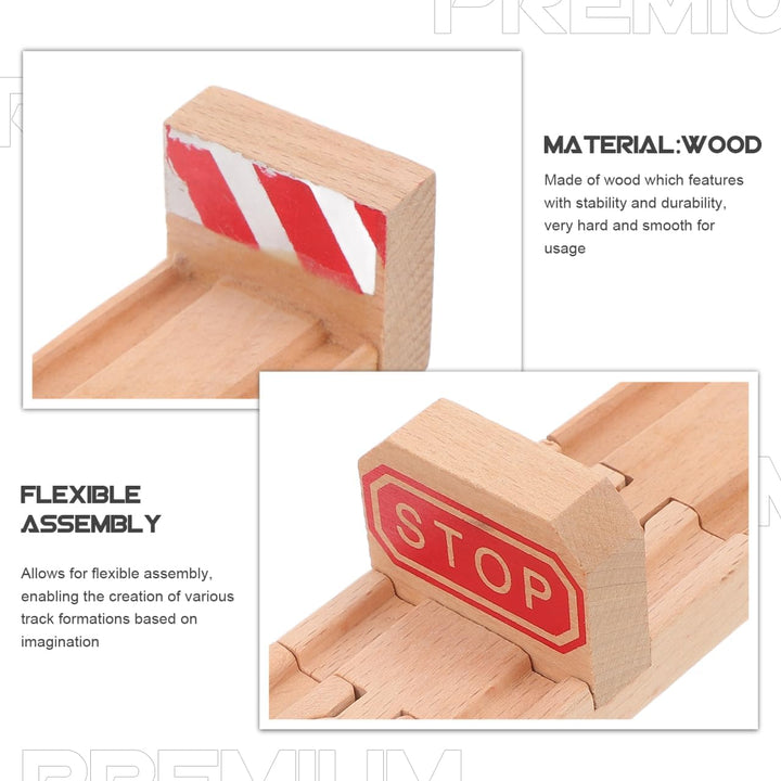 Toddmomy 3 Stück Holz Eisenbahnschienen Zubehör Stopgleis Für Holzeisenbahn Spielzeug Kompatibel Mit