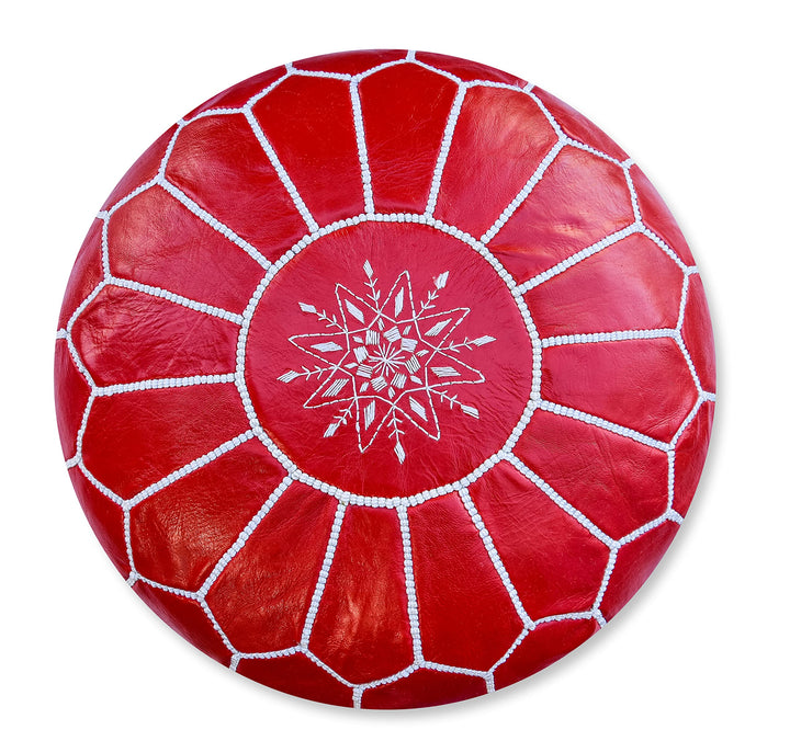 Poufs&Pillows Premium Echt Leder Pouf - Handgefertigt - Gefüllt geliefert - Ottoman, Sitzsack, Fussh