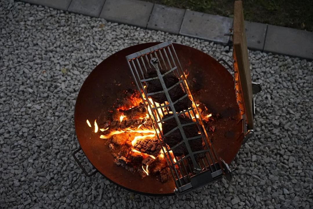 XXL Profi Flammlachsbrett ~ RASTVERSTELLUNG ~ Feuerschale Kugelgrill Flammlachs Flammlachsbretter (S