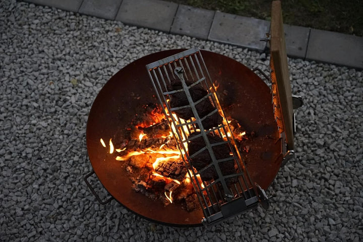 XXL Profi Flammlachsbrett ~ RASTVERSTELLUNG ~ Feuerschale Kugelgrill Flammlachs Flammlachsbretter (S