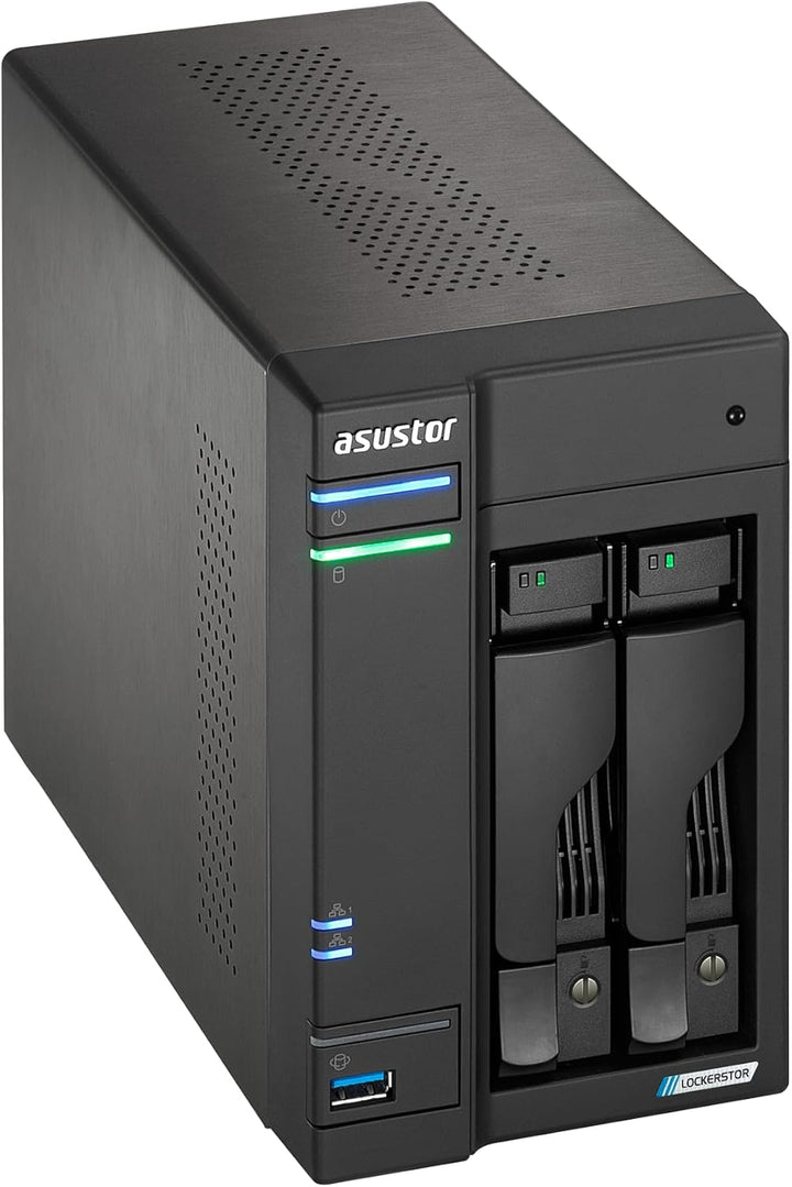 Asustor Lockerstor 2 Gen2+ AS6702T v2 2 Bay NAS Storage, Intel Quad-Core 2.0GHz CPU, Dual 5GbE Ports