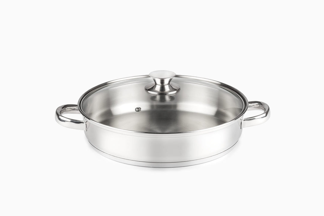Niedriger Kochtopf Ø 26 cm, Edelstahl 18/10