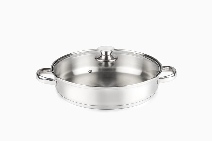 Niedriger Kochtopf Ø 26 cm, Edelstahl 18/10