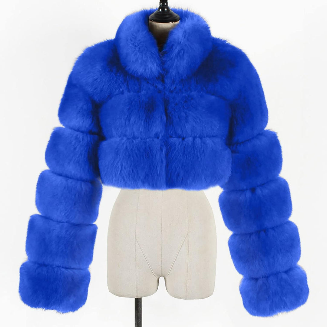 Kunstpelz Mantel Damen Dickes Warme Winterjacke Kurz Kunstpelz Jacke Langärmlig Plüschjacke Winter K