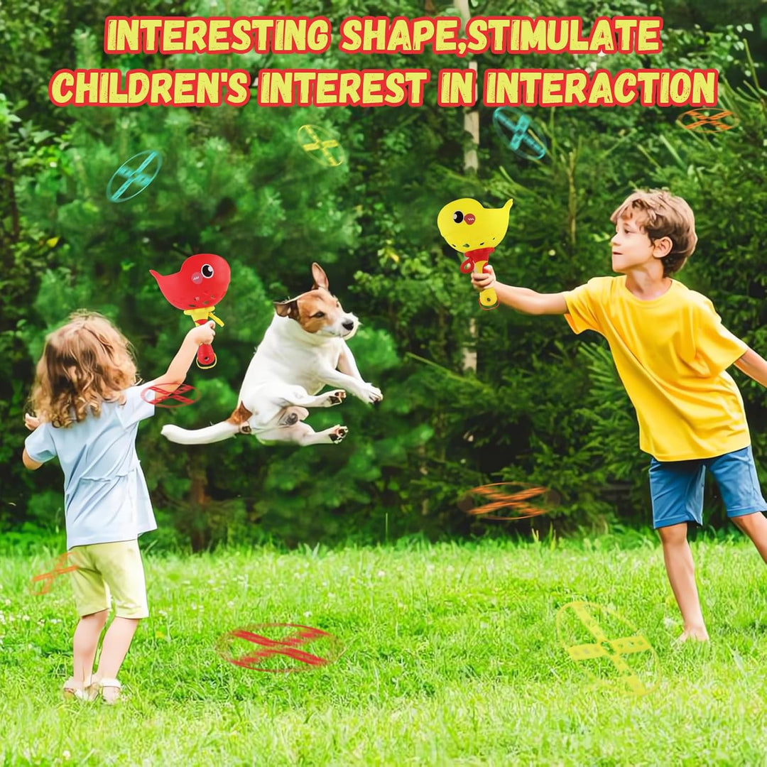 Flying Disc Launcher, 2er-Pack Outdoor Spielzeug Kinder Enthält 32 Fliegende Untertassen, Propeller