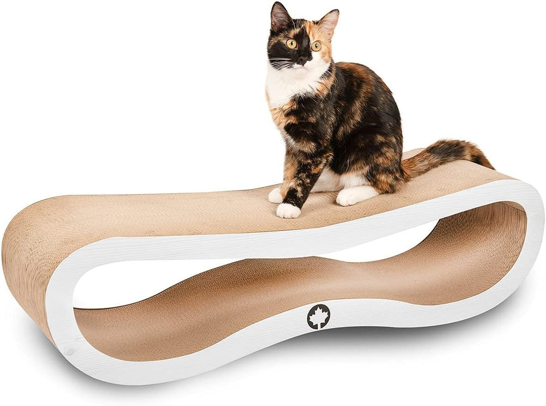CanadianCat Company | Kratzbrett Orbit | hellgrau Holzoptik | Kratzmöbel, Lounge für Katzen | Kratzp