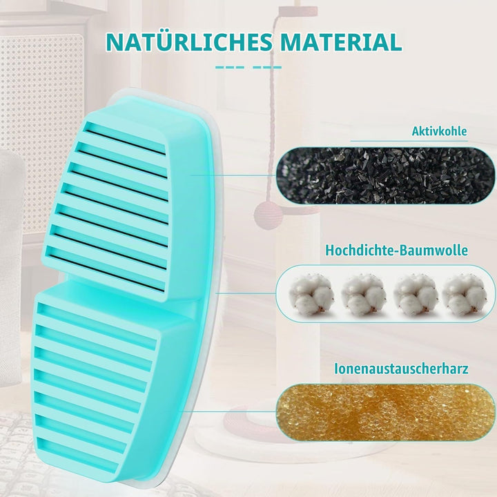 Offizielle POOEKEN 12-Pakete (6-Filter-6Schwämme) für B3-Batterie-Cat-Brunnen, Cat-Brunnen-Ersatzfil