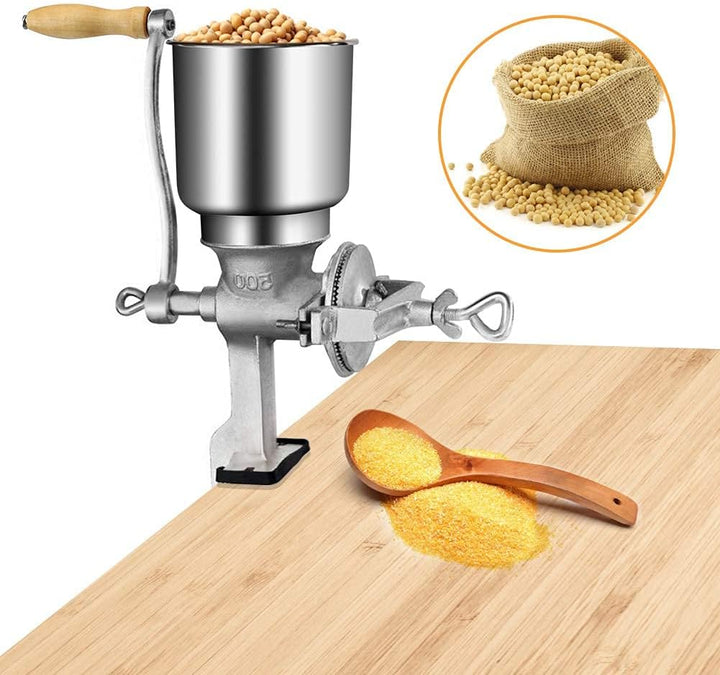 Manuelle Getreidemühle, Verstellbare Klemmmühle aus Edelstahl für Mais, Kaffeebohnen, Weizen, Nuss,