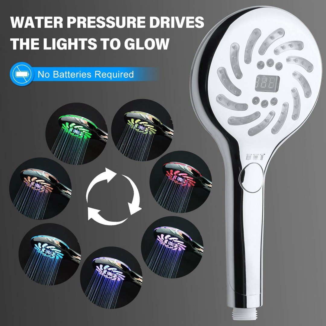 Duschkopf mit Temperaturanzeige, Duschkopf LED Temperatur, 3 Duschmodi Duschkopf mit Beleuchtung, LE
