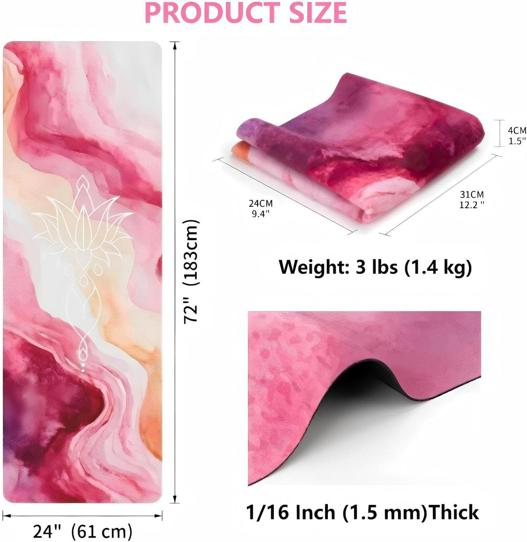 Reise-Yogamatte aus rutschfestem, faltbarem Wildleder – 1,5 mm dünn & leicht (1,4 kg), schweissabsor