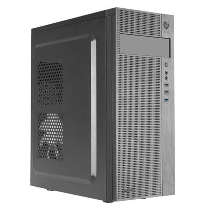 Tacens 2FERROX, PC Gehäuse ATX Semi-Tower, 12cm Seitenlüfter, Frontgitter, Stahl, Schwarz, 2FERROX