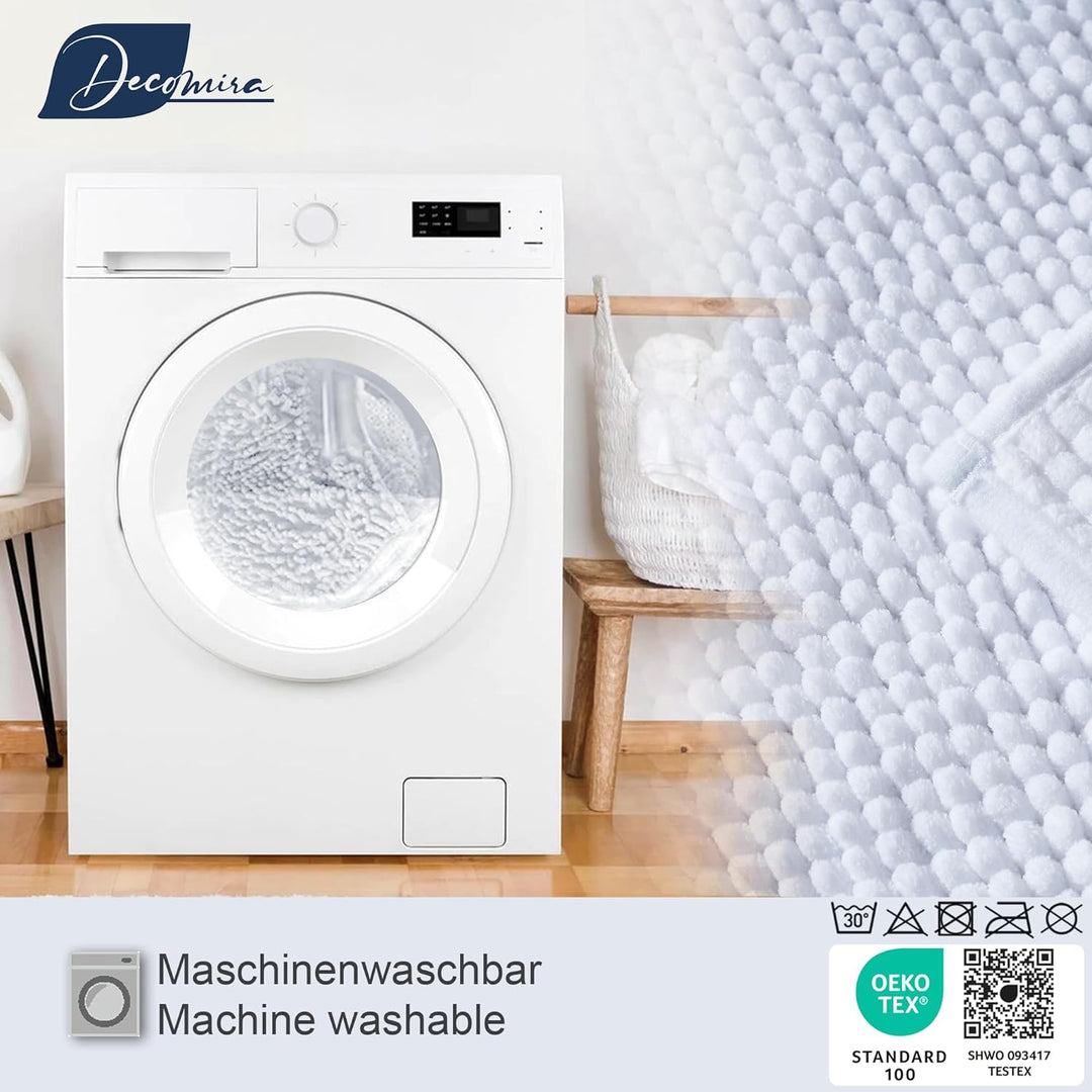 Badematte rutschfest | Als Badteppich Set kombinierbar | Badezimmer-Teppich Bad-Vorleger waschbar au