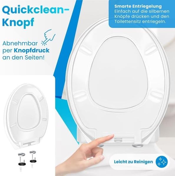 KESSER® WC Sitz mit Absenkautomatik Toilettendeckel Quick-Release-Funktion und Softclose - einfache