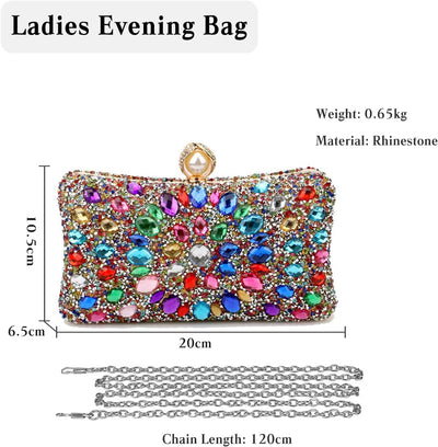 CORIOS Strass Clutch für Damen Shiny Abendtasche Diamant Clutch Tasche Kette Schultertasche Elegante