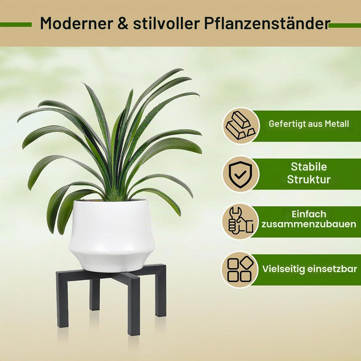 Pflanzenständer für drinnen und draussen, robuster Metall-Blumentopfhalter, Mitte des Jahrhunderts,