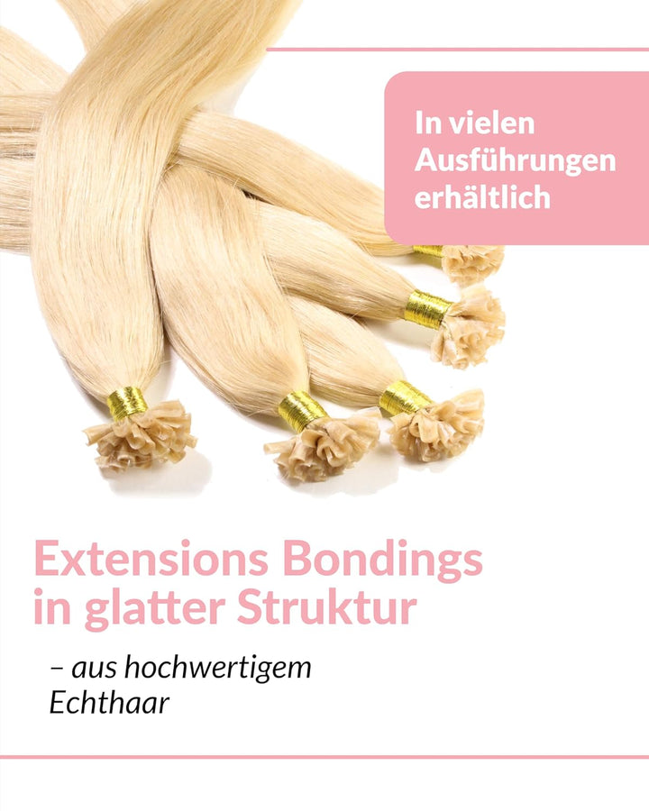 hair2heart Extensions Echthaar Bondings Glatt - 100 Strähnen 0.5g 50cm Goldblond #22 Goldblond 50cm
