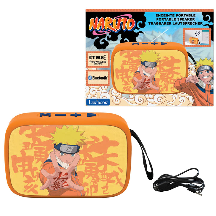 Lexibook, Naruto, Tragbarer Bluetooth-Lautsprecher, kabellos, USB-C, SD/TF-Karte, wiederaufladbarer