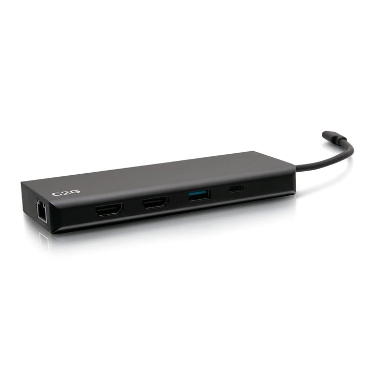 C2G USB-C® 9-in-1 Dual Display Docking Station mit HDMI®, Ethernet, USB, 3,5-mm-Audio und Power Deli