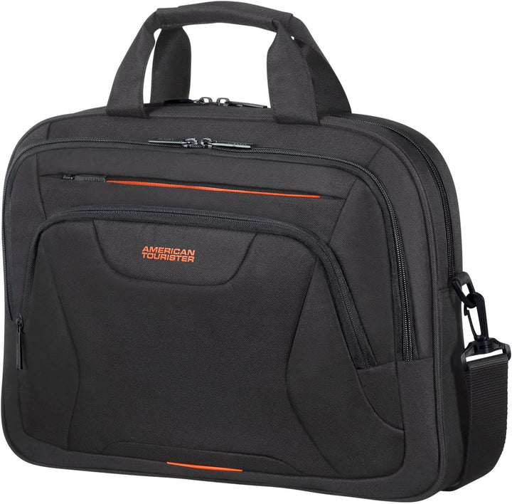 American Tourister at Work Aktentasche, 42 cm, 15 Liter, Black/Orange Schwarz (Black/Orange) M (15.6