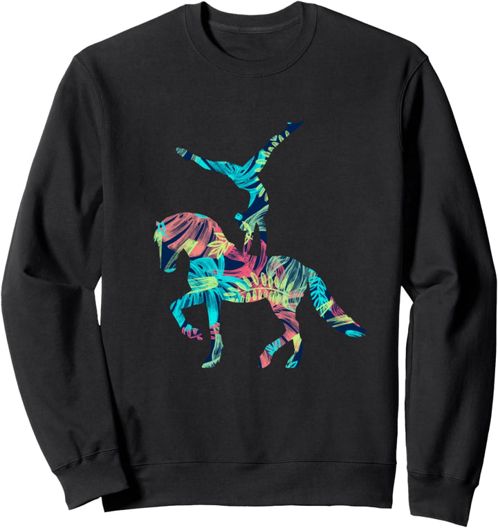 Voltigieren - Pferd und Voltigierer im Dschungel-Design Sweatshirt
