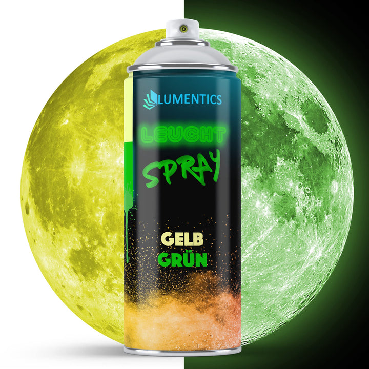 LUMENTICS Leuchtspray Gelb-Grün - Sprayfarbe mit Nachleuchteffekt - Leuchtet im Dunkeln - Made in Ge
