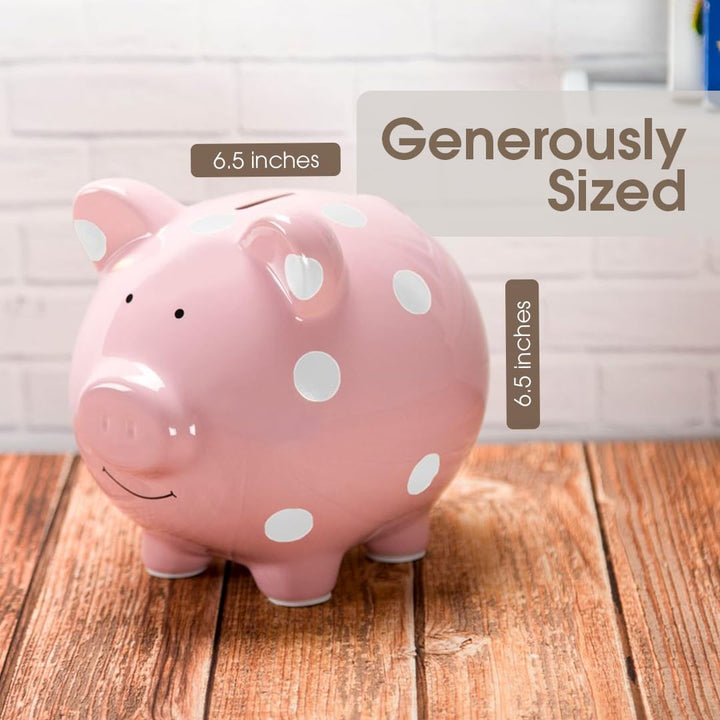 Pearhead 40105 Keramik Sparschwein, rosa Pink Piggy Bank, Pink Piggy Bank