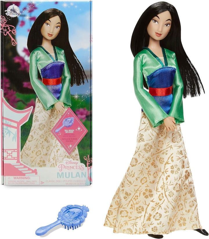 Disney Store Offizielle Mulan-Puppe für Kinder, 29 cm, vollbewegliche Puppe im Satinkleid mit ausgea